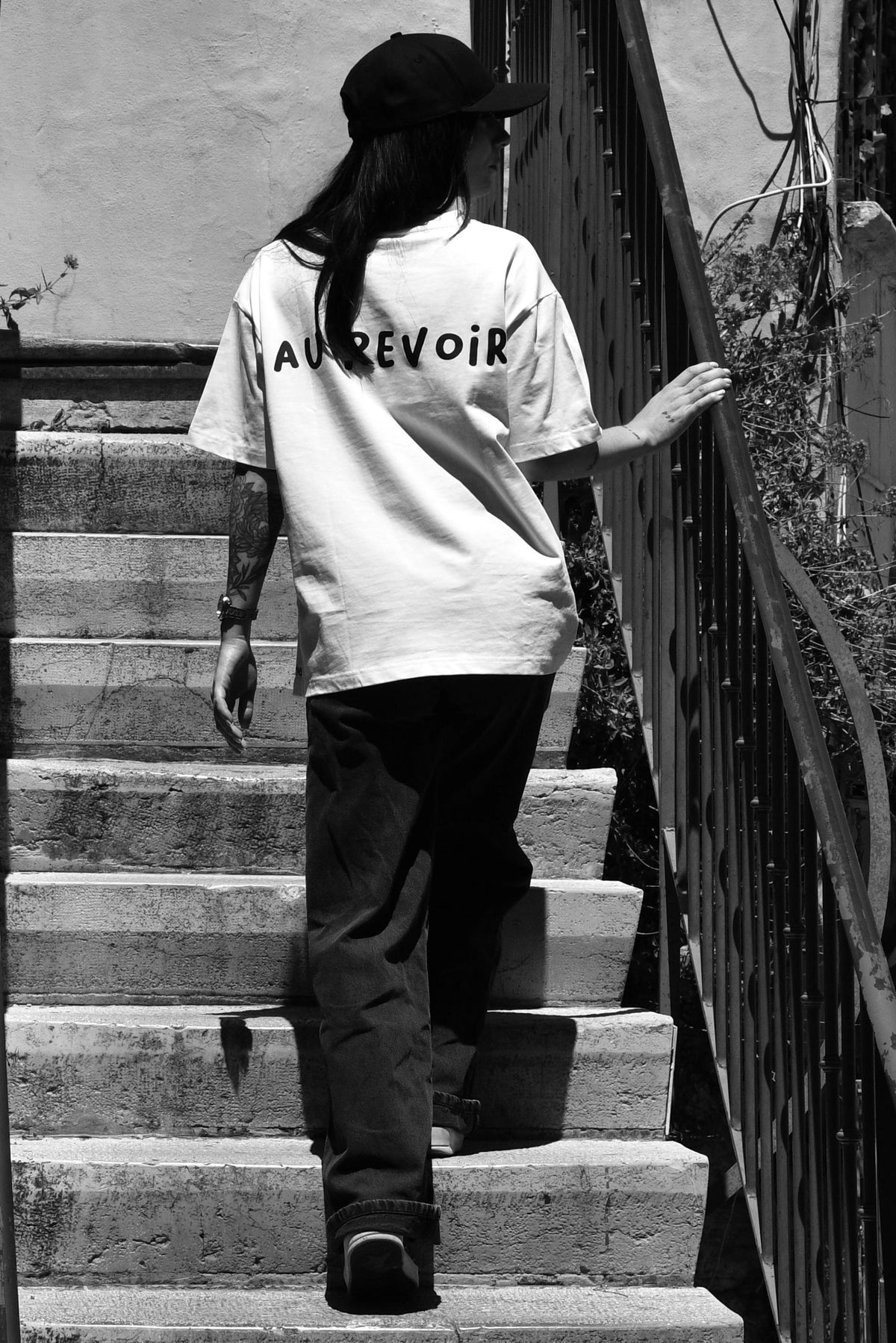 T-shirt « Bonjour / Au revoir » - Blanc