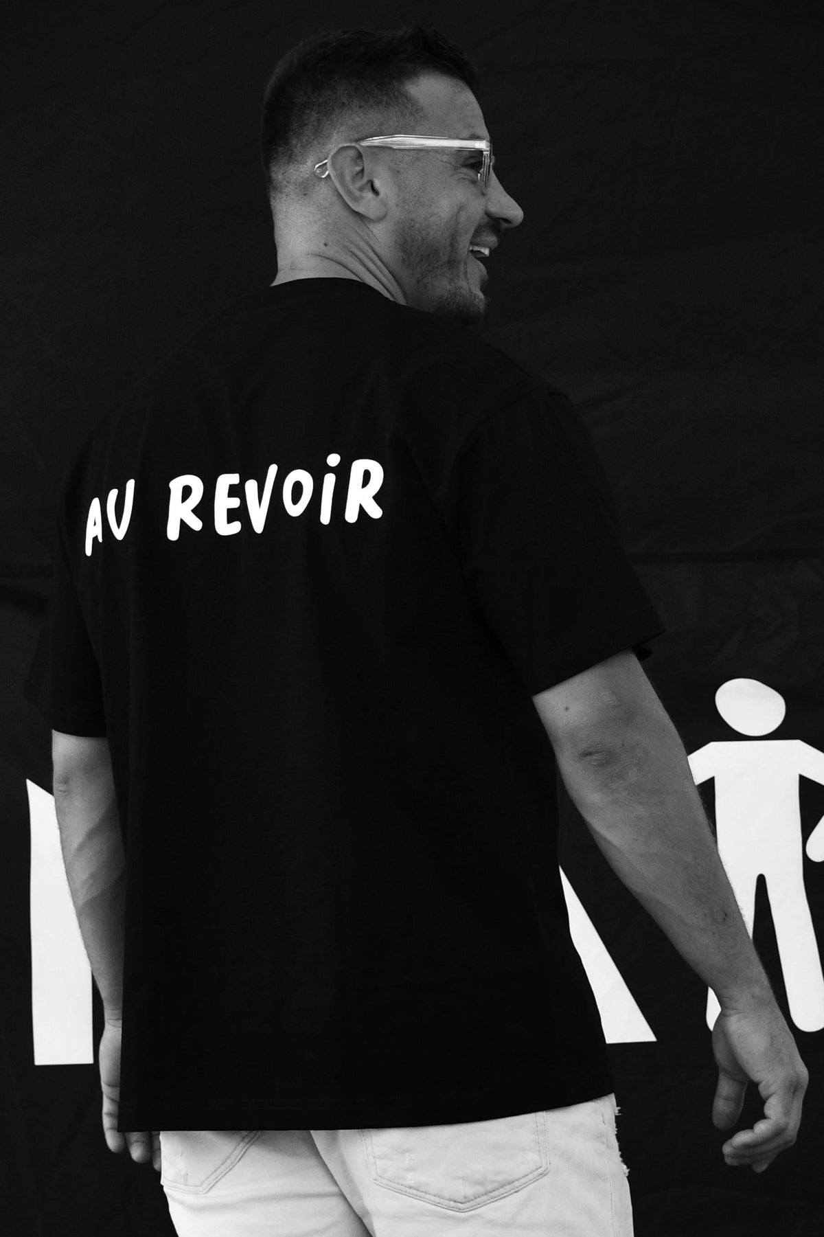 T-shirt « Bonjour / Au revoir » - Noir